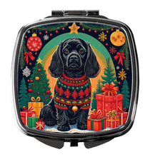 Load image into Gallery viewer, Black Cocker Spaniel Christmas Compact Mirror – Stylish Purse Mirror with Artistic Covers
