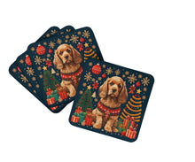 Load image into Gallery viewer, Cocker Spaniel Christmas Coasters - Set of 4 Lightweight Foam, Absorbent Drink Coasters