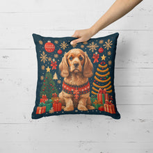 Load image into Gallery viewer, Cocker Spaniel Christmas Throw Pillow - 14x14 Decorative Pillow – Art for Your Home &amp; Patio