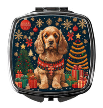 Load image into Gallery viewer, Cocker Spaniel Christmas Compact Mirror – Stylish Purse Mirror with Artistic Covers