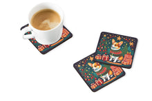Load image into Gallery viewer, Corgi Christmas Coasters - Set of 4 Lightweight Foam, Absorbent Drink Coasters