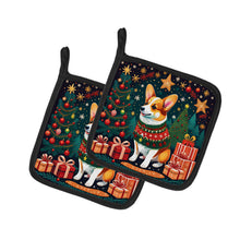 Load image into Gallery viewer, Corgi Christmas Pot Holders - Set of 2 Decorative Kitchen Helpers | Made in the USA