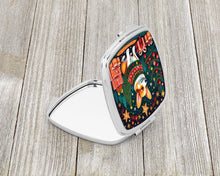 Load image into Gallery viewer, Corgi Christmas Compact Mirror – Stylish Purse Mirror with Artistic Covers