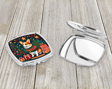 Load image into Gallery viewer, Corgi Christmas Compact Mirror – Stylish Purse Mirror with Artistic Covers