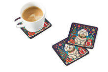 Load image into Gallery viewer, Coton De Tulear Christmas Coasters - Set of 4 Lightweight Foam, Absorbent Drink Coasters