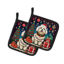 Load image into Gallery viewer, Coton De Tulear Christmas Pot Holders - Set of 2 Decorative Kitchen Helpers | Made in the USA