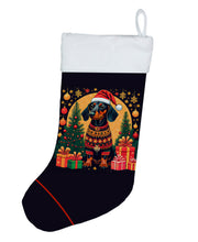 Load image into Gallery viewer, Black and Tan Dachshund Christmas Christmas Stocking