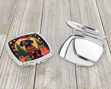 Load image into Gallery viewer, Black and Tan Dachshund Christmas Compact Mirror – Stylish Purse Mirror with Artistic Covers