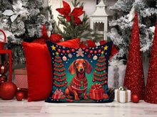 Load image into Gallery viewer, Dachshund Christmas Throw Pillow - 14x14 Decorative Pillow – Art for Your Home &amp; Patio