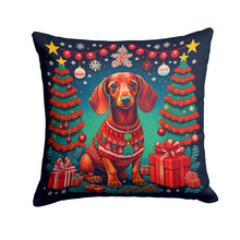 Load image into Gallery viewer, Dachshund Christmas Fabric Decorative Pillow