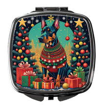 Load image into Gallery viewer, Doberman Pinscher Christmas Compact Mirror – Stylish Purse Mirror with Artistic Covers