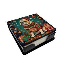 Load image into Gallery viewer, English Bulldog Christmas PU Leather Note Paper Holder