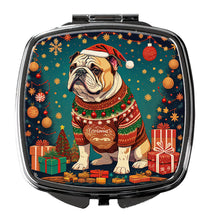 Load image into Gallery viewer, English Bulldog Christmas Compact Mirror – Stylish Purse Mirror with Artistic Covers