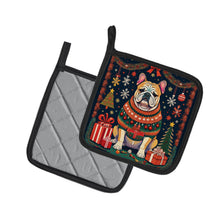 Load image into Gallery viewer, English Bulldog Christmas Pot Holders - Set of 2 Decorative Kitchen Helpers | Made in the USA
