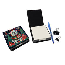 Load image into Gallery viewer, White English Bulldog Christmas PU Leather Note Paper Holder