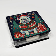 Load image into Gallery viewer, White English Bulldog Christmas PU Leather Note Paper Holder