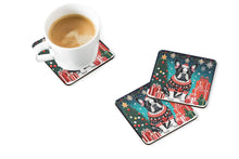 Load image into Gallery viewer, French Bulldog Christmas Coasters - Set of 4 Lightweight Foam, Absorbent Drink Coasters