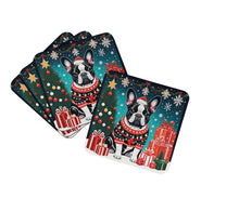 Load image into Gallery viewer, French Bulldog Christmas Coasters - Set of 4 Lightweight Foam, Absorbent Drink Coasters