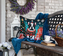 Load image into Gallery viewer, French Bulldog Christmas Fabric Decorative Pillow