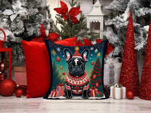 Load image into Gallery viewer, Black French Bulldog Christmas Fabric Decorative Pillow
