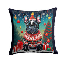 Load image into Gallery viewer, Black French Bulldog Christmas Fabric Decorative Pillow