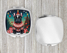 Load image into Gallery viewer, Black French Bulldog Christmas Compact Mirror – Stylish Purse Mirror with Artistic Covers