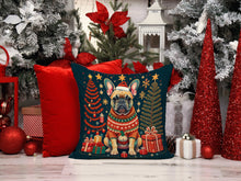 Load image into Gallery viewer, Fawn French Bulldog Christmas Throw Pillow - 14x14 Decorative Pillow – Art for Your Home &amp; Patio