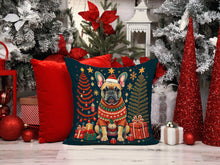 Load image into Gallery viewer, Fawn French Bulldog Christmas Fabric Decorative Pillow