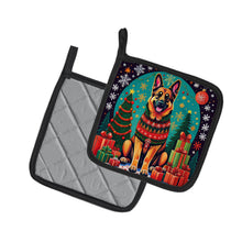 Load image into Gallery viewer, German Shepherd Christmas Pot Holders - Set of 2 Decorative Kitchen Helpers | Made in the USA