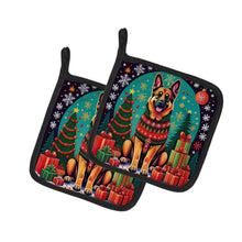 Load image into Gallery viewer, German Shepherd Christmas Pot Holders - Set of 2 Decorative Kitchen Helpers | Made in the USA