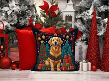 Load image into Gallery viewer, Golden Retriever Christmas Fabric Decorative Pillow