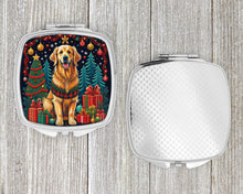 Load image into Gallery viewer, Golden Retriever Christmas Compact Mirror – Stylish Purse Mirror with Artistic Covers