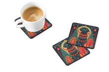 Load image into Gallery viewer, Black Labrador Retriever Christmas Coasters - Set of 4 Lightweight Foam, Absorbent Drink Coasters