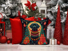 Load image into Gallery viewer, Black Labrador Retriever Christmas Throw Pillow - 14x14 Decorative Pillow – Art for Your Home &amp; Patio