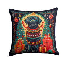 Load image into Gallery viewer, Black Labrador Retriever Christmas Throw Pillow - 14x14 Decorative Pillow – Art for Your Home &amp; Patio
