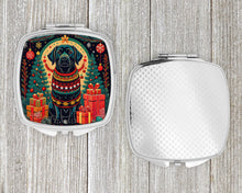 Load image into Gallery viewer, Black Labrador Retriever Christmas Compact Mirror – Stylish Purse Mirror with Artistic Covers