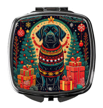 Load image into Gallery viewer, Black Labrador Retriever Christmas Compact Mirror – Stylish Purse Mirror with Artistic Covers