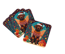 Load image into Gallery viewer, Chocolate Labrador Retriever Christmas Coasters - Set of 4 Lightweight Foam, Absorbent Drink Coasters