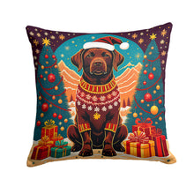 Load image into Gallery viewer, Chocolate Labrador Retriever Christmas Fabric Decorative Pillow