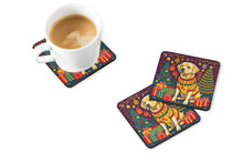Load image into Gallery viewer, Yellow Labrador Retriever Christmas Coasters - Set of 4 Lightweight Foam, Absorbent Drink Coasters