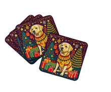 Load image into Gallery viewer, Yellow Labrador Retriever Christmas Coasters - Set of 4 Lightweight Foam, Absorbent Drink Coasters