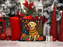Load image into Gallery viewer, Yellow Labrador Retriever Christmas Throw Pillow - 14x14 Decorative Pillow – Art for Your Home &amp; Patio