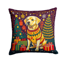 Load image into Gallery viewer, Yellow Labrador Retriever Christmas Throw Pillow - 14x14 Decorative Pillow – Art for Your Home &amp; Patio