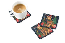Load image into Gallery viewer, Lakeland Terrier Christmas Coasters - Set of 4 Lightweight Foam, Absorbent Drink Coasters