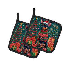 Load image into Gallery viewer, Miniature Pinscher Christmas Pot Holders - Set of 2 Decorative Kitchen Helpers | Made in the USA