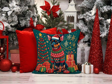 Load image into Gallery viewer, Miniature Pinscher Christmas Throw Pillow - 14x14 Decorative Pillow – Art for Your Home &amp; Patio