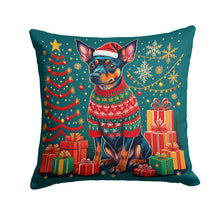 Load image into Gallery viewer, Miniature Pinscher Christmas Throw Pillow - 14x14 Decorative Pillow – Art for Your Home &amp; Patio