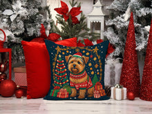 Load image into Gallery viewer, Norfolk Terrier Christmas Throw Pillow - 14x14 Decorative Pillow – Art for Your Home &amp; Patio