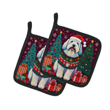 Load image into Gallery viewer, Old English Sheepdog Christmas Pot Holders - Set of 2 Decorative Kitchen Helpers | Made in the USA