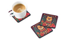 Load image into Gallery viewer, Pomeranian Christmas Coasters - Set of 4 Lightweight Foam, Absorbent Drink Coasters
